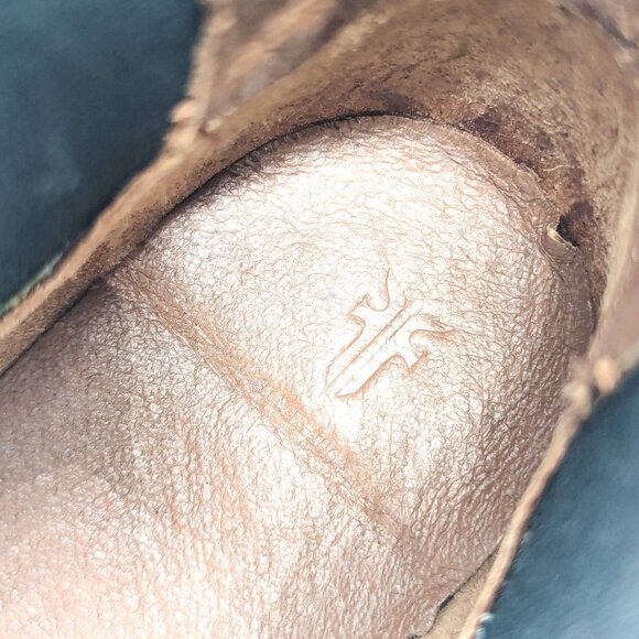 Frye Women Melissa Double Black Leather Lug Sole Chelsea Boots Size 5.5 - Picture 10 of 11